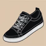 black canvas sneakers with white soles image